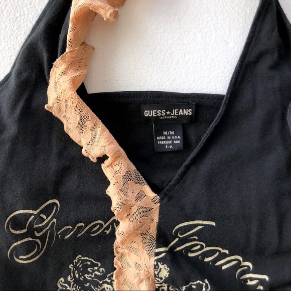 Guess Halter Top Bundle of 2. Black w/ Lace /Green - Picture 4 of 7